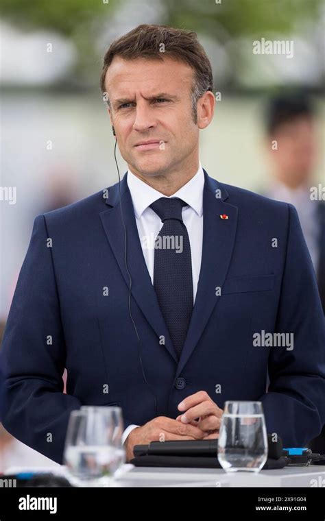 Emmanuel Macron President Of The French Republic At The Stage Talk In