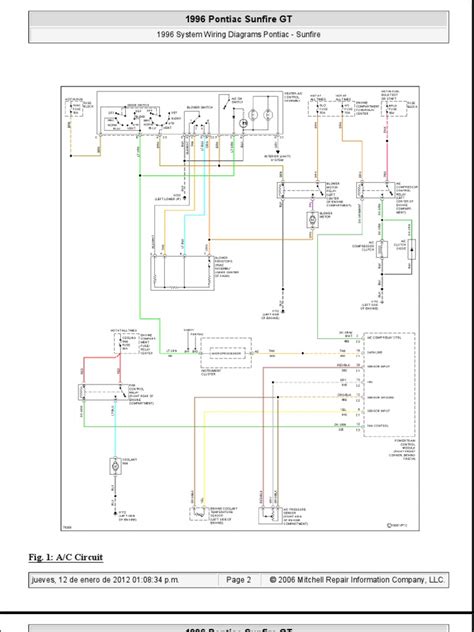 Diagrama Electrico Sunfire 2001 Sunfire Pontiac Manuales L4