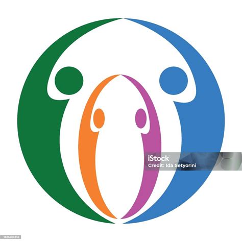 vektor logo keluarga bahagia ilustrasi stok  gambar