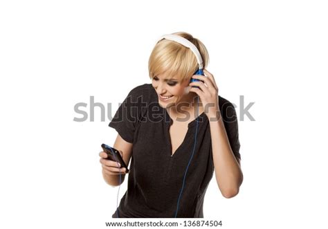 Happy Cute Short Haired Blonde Plays Stock Photo 136874504 Shutterstock