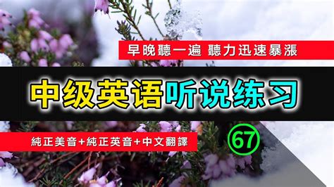 🎧【英语听力迅速提高】中级日常英语听说训练 67 生活口语 日常英文 英文发音 学习英语发音 英文短句 英语初学者 零基础学英文 中文加英文听力训练 英语