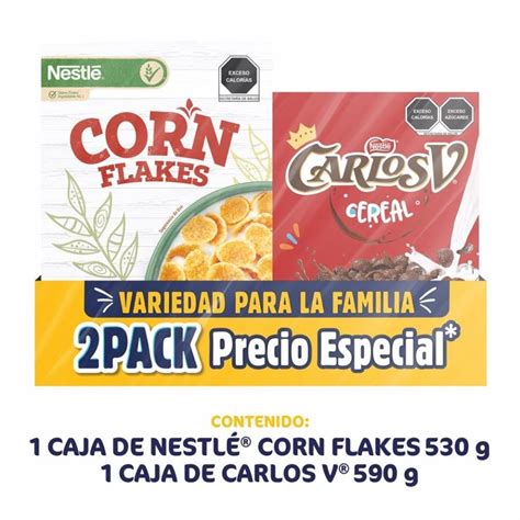 Cereal Carlos V Nestlé Sabor Chocolate 590 G Cereal Corn Flakes Libre De Gluten 530 G Walmart