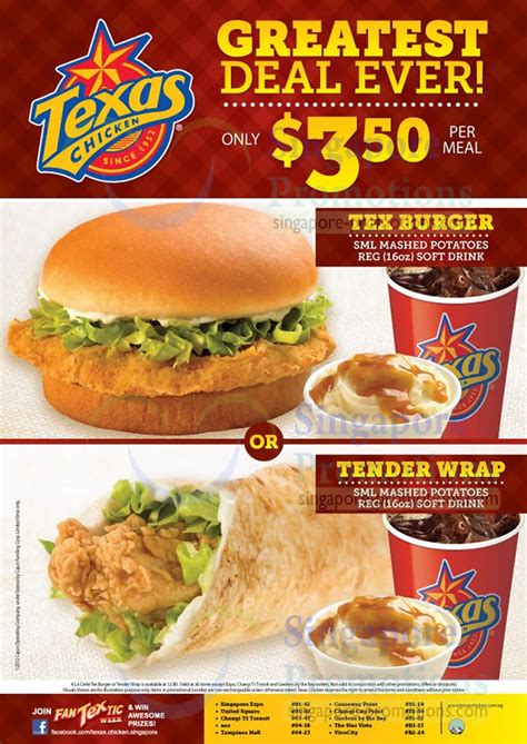 Texas Chicken New $3.50 Burger Meal / Tender Wrap Combo Meals 6 Nov 2012