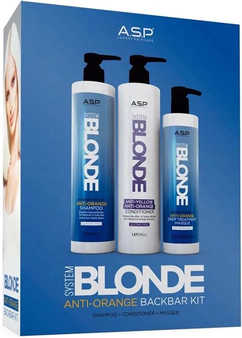 Affinage System Blonde Anti Orange Back Bar Kit Shm 1000 Ml Cond 1000 Ml Mask 500 Ml
