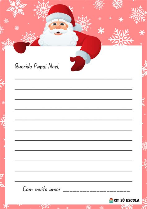 Cartinha Papai Noel Para Imprimir - Cartas para o Papai Noel para imprimir - SÓ ESCOLA