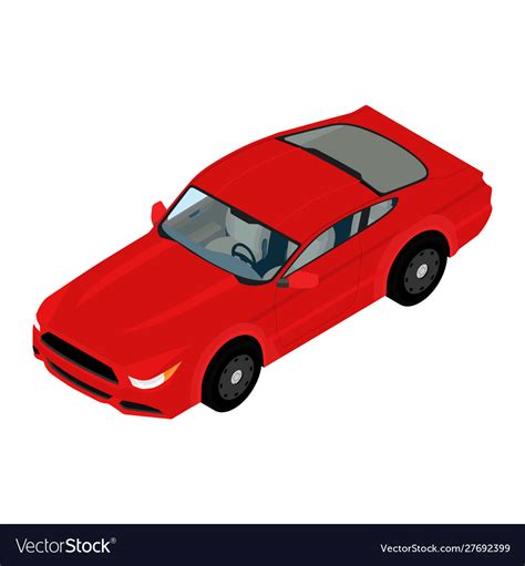 Red Sport Car Isometric View Generic Royalty Free Vector