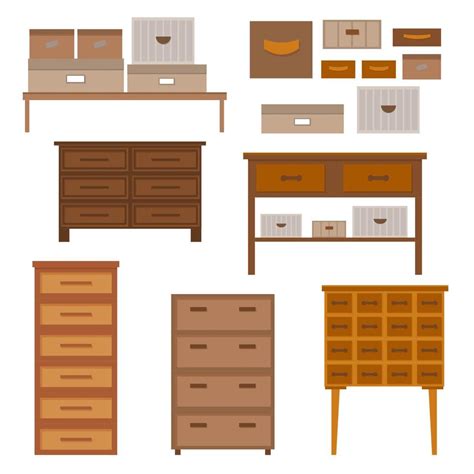 Set Of Modern Wooden Furniture For Home Office Or Bedroom Living Room