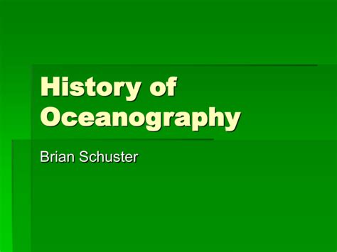 History of Oceanography