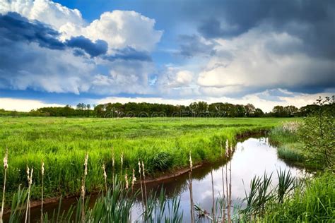 Beautiful Cloudscape Over River Stock Image Image Of Scenery Shower