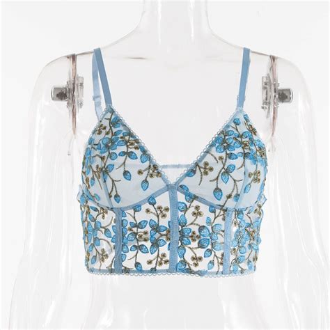 Baby Blue Floral Embroidery Lace Lingerie Set Sexy Babydoll Etsy