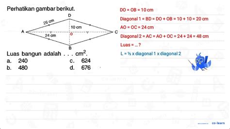 Perhatikan Gambar Berikut 26 Cm 10 Cm 24 Cm B Cm2 Luas Bangun Adalah