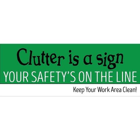 Visual Workplace Safety Banner, 13 oz., 3 ft.x8 ft., Clutter 60-45-3696 ...