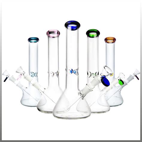 10 Inch Pyrex Glass Water Bongs 14mm Joint Bottom Beaker Bongs For