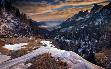 1920x1200 Nature Landscape Italy Mountain Sunrise Mist Forest Clouds