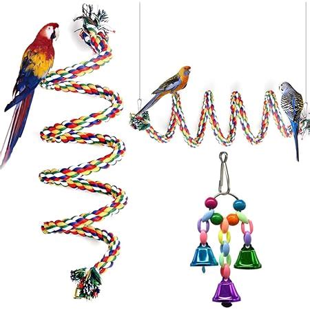 Amazon Aigou Bird Rope Perch Spiral Cotton Parrot Swing Climbing