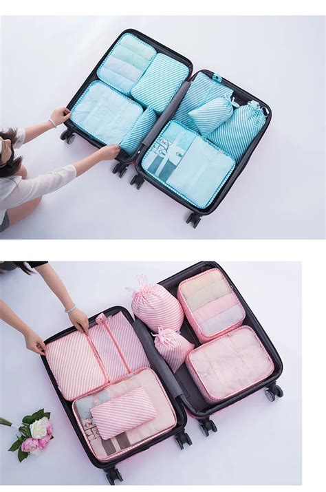 7 Pcs Travel Luggage Organizers Set Waterproof Suitcase Organizer Bags ...