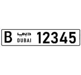 Dubai License Plate embossed with custom number or text