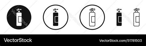 Fire Extinguisher Icon Set Black Filled Royalty Free Vector