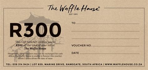 R300 Waffle House Voucher - The Waffle House