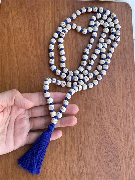 Tulsi Mala Prayer Beads Mala Knotted Wood Rosary Indian Etsy