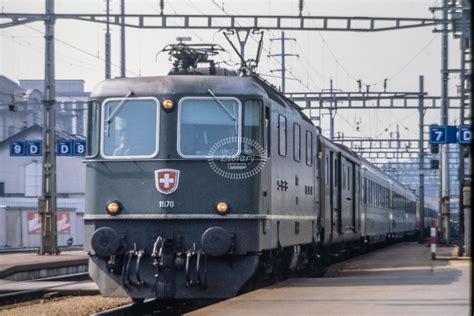 The Transport Library SBB Re 4 4II 11170 Arriving At Olten 1983