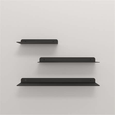 Black Floating Shelf, Minimalist Display Wall Shelf, Modern Decorative ...