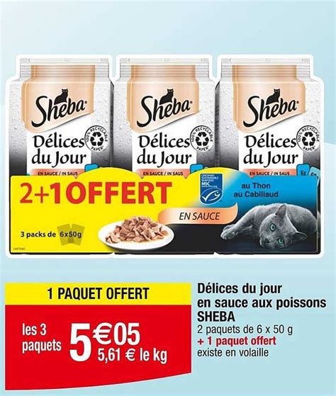 Promo Délices Du Jour En Sauce Aux Poissons Sheba chez Cora iCatalogue fr