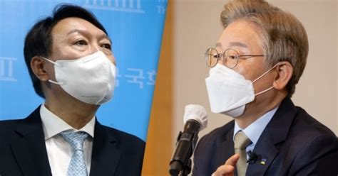 차기대선 후보자 선호도 윤석열 489 Vs 이재명 393 리얼미터