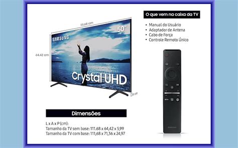 Ficha técnica do smart TV Samsung Crystal UHD 50 UN50TU7020