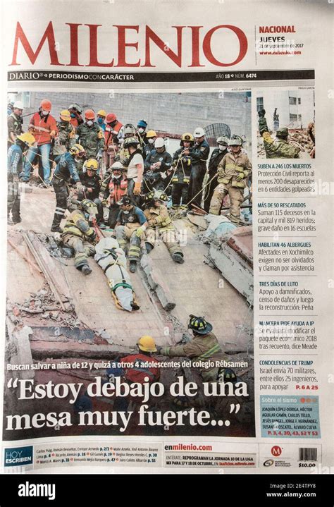 Diario De México Informa Sobre Las Secuelas Del Terremoto Del 19 De