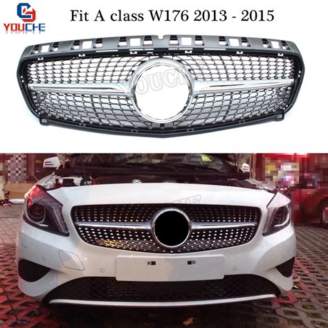 W176 Diamond Grill Car Styling Front Hood Grille Mesh For Mercedes W176