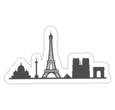 The Eiffel Tower Sticker Is Shown In Black And White On A White Background