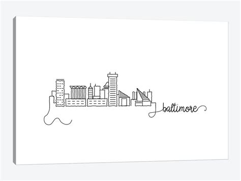 Baltimore Skyline Canvas Print by Kharin Hanes | iCanvas