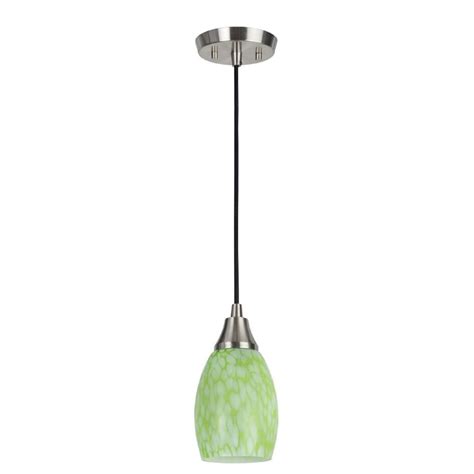 Aspen Creative Corporationaspen Creative Corporation 1 Light Satin Nickel Mini Pendant With