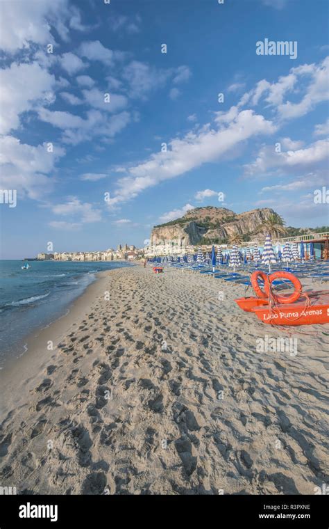 Italy, Sicily, Cefalu, Cefalu Beach Stock Photo - Alamy