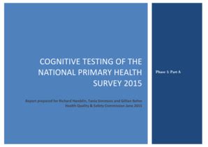 Fillable Online Hqsc Govt Cognitive Testing Of The National Primary