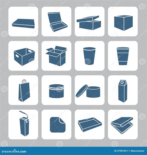 Packaging Icons Set Stock Vector Illustration Of Empty 47981841