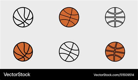 Set of basketball icon logo outline template Vector Image