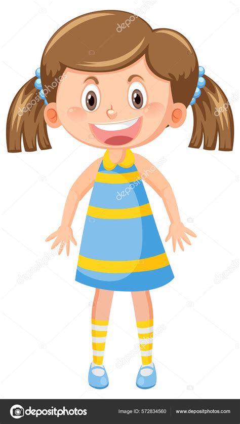 Happy Girl Cartoon Character Illustration Stock Vector by ©brgfx 572834560