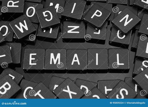 Black Letter Tiles Spelling The Word X Email X Stock Photo