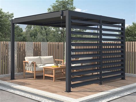 Pergola bioklimatyczna wolnostojąca 12 m² z antracytowego aluminium ze