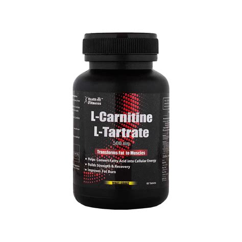 Buy HEALTHVIT L CARNITINE L TARTRATE 500MG AMINO ACID FOR MUSCLE