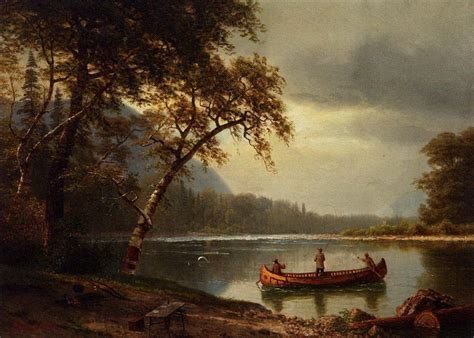 "Albert Bierstadt Landscape Oil Paintings - Sunset over the River ...