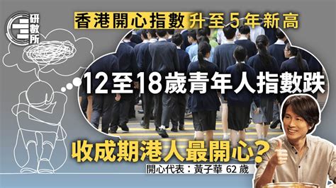 港人開心指數升至5年新高 12至18歲最不快樂 這年齡組別最開心