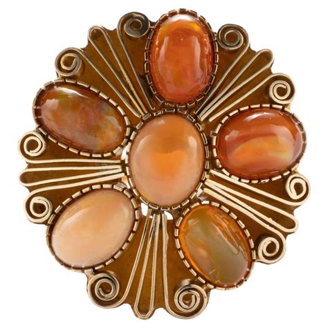 Carat Orange Mexican Fire Opal With Cognac Natural Zircon Byzantine