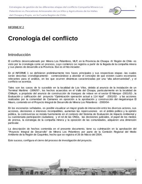 PDF Cronología del conflicto olca Allí funcionará la Planta de