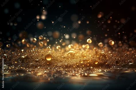 Glittering Gold Dust Background on a dark background with gold ...