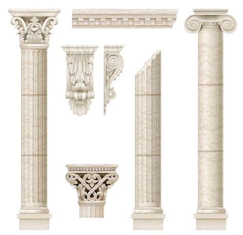 Conjunto De Antiguas Columnas Cl Sicas Vector Premium