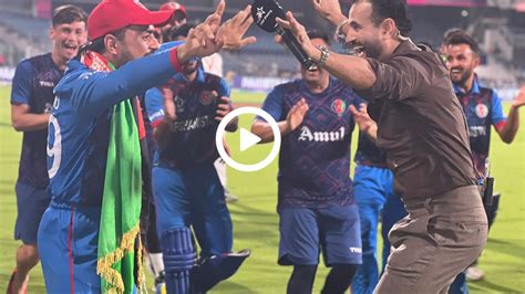 Irfan Pathan Dances With Rashid Khan After Afghanistans Historic Win