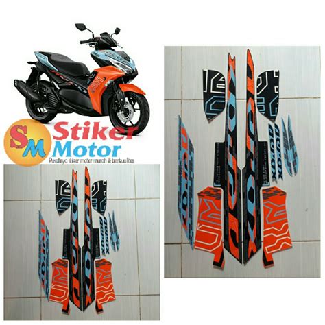 Jual Sticker Striping Body Motor Aerox Vva 155 2024 Biru Orange